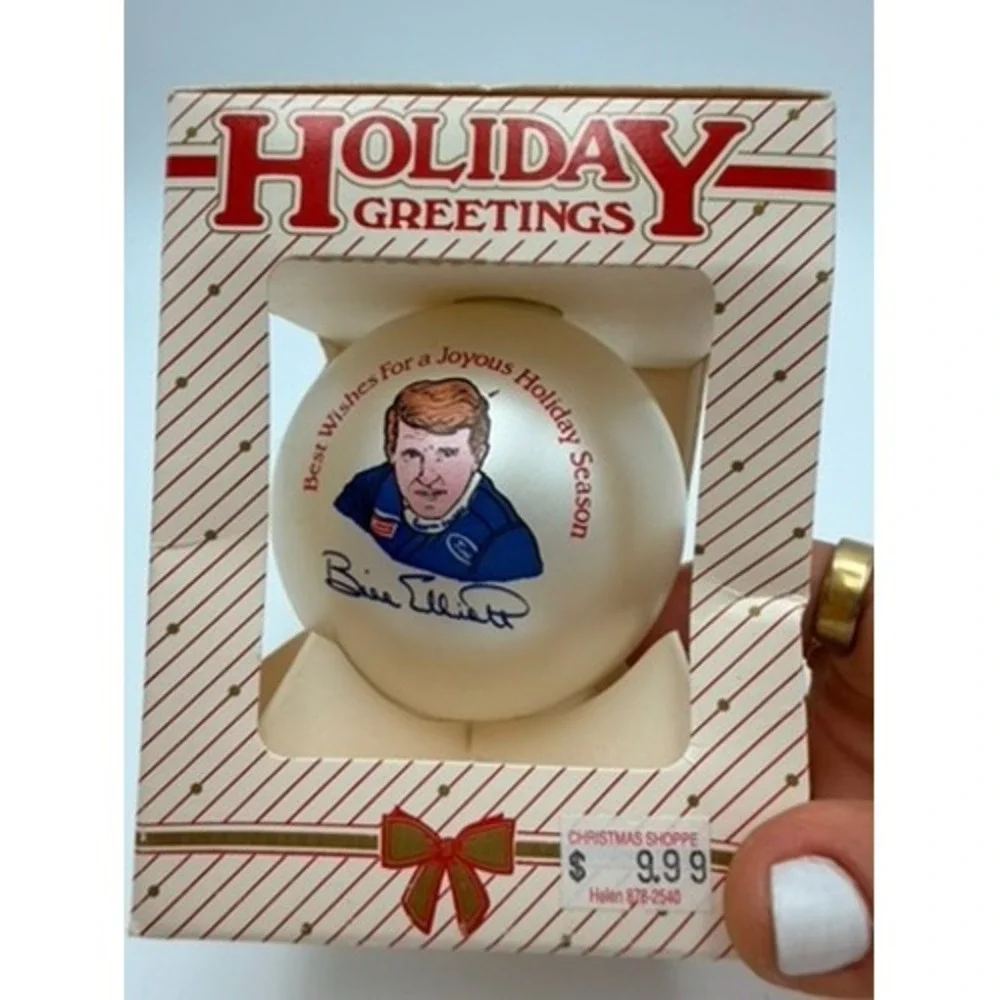 Ornaments Unlimited Bill Elliott‎ NASCAR Ornament OS Cream 1991 Vintage #9 Car